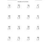 Multiplying 2-Digit1-Digit Numbers (Large Print) (A) intended for Printable Multiplication Worksheets By Number