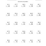 Multiplying 3-Digit Tenths2-Digit Whole Numbers (A) within Multiplication Worksheets 3 Digit By 1 Digit