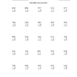 Multiplying 3 Digit1 Digit Numbers (A) With 3 Multiplication Worksheets