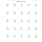 Multiplying 3-Digit1-Digit Numbers (A) with 3 Multiplication Worksheets