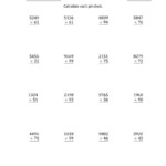 Multiplying 4-Digit2-Digit Numbers (A) pertaining to Printable Multiplication Worksheets 4&amp;#039;s