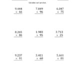 Multiplying 4 Digit2 Digit Numbers (Large Print) With With Regard To Multiplication Worksheets 4 Digit By 3 Digit