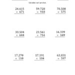 Multiplying 5-Digit3-Digit Numbers (Large Print) With within Multiplication Worksheets 3 Digit
