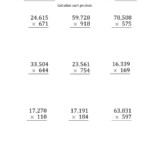 Multiplying 5-Digit3-Digit Numbers (Large Print) With within Multiplication Worksheets 3 Digit