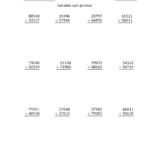 Multiplying 5-Digit5-Digit Numbers (A) within Worksheets Long Multiplication