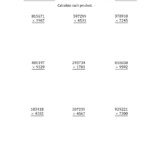 Multiplying 6 Digit4 Digit Numbers (A) Intended For Multiplication Worksheets 4 And 6