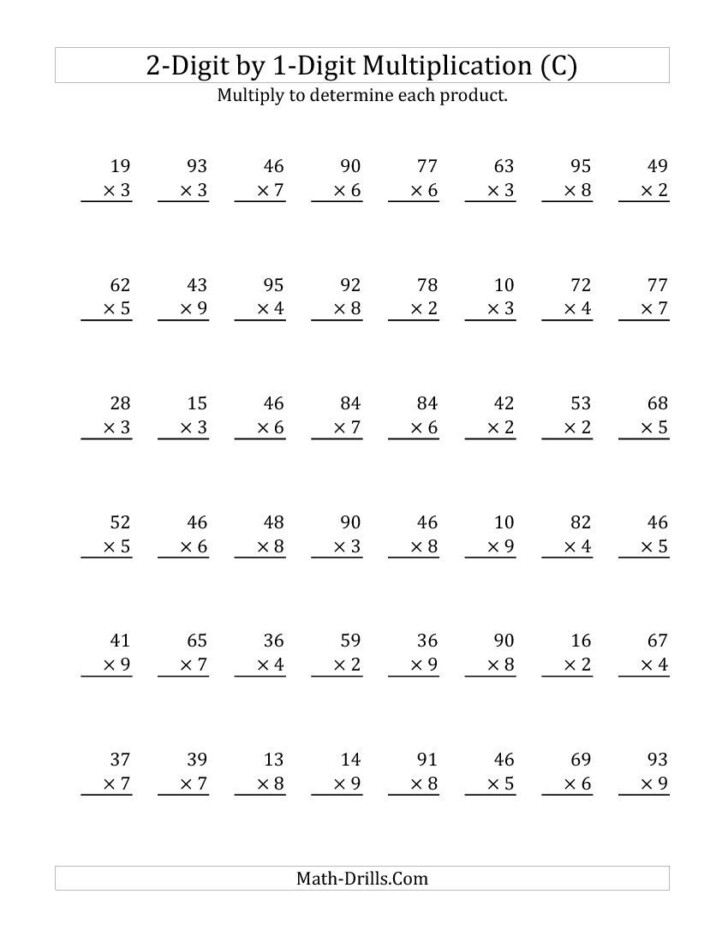 multiplying a 2 digit numbera 1 digit number c inside multiplication