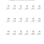 Multiplying A 2 Digit Numbera 1 Digit Number (Large Inside 2 Multiplication Worksheets