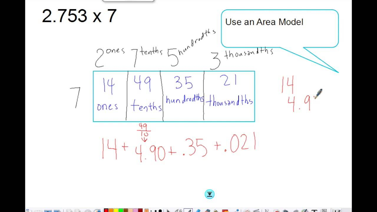 Multiplying Decimals Using An Area Model pertaining to Multiplication Worksheets Using Area Model