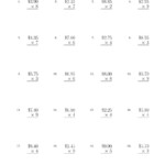 Multiplying Dollar Amounts In Increments Of 5 Centsone within Multiplication Worksheets Nz