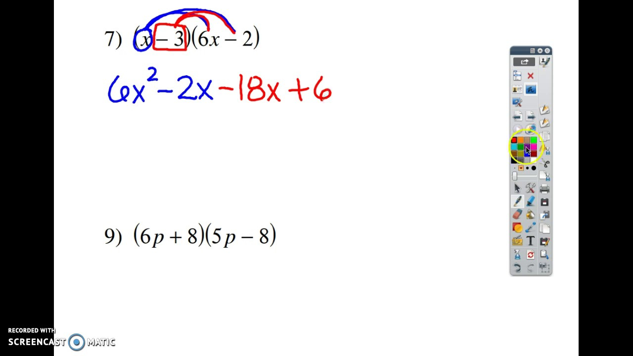 Multiplying Polynomials Kuta Worksheet #5 &amp; 7 - Youtube inside Multiplication Worksheets Kuta