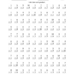 Multiplying1 To 7 With Factors 1 To 10 (100 Questions) (A) Inside Multiplication Worksheets Numbers 1 10