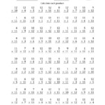 Multiplying11 And 12 With Factors 1 To 12 (100 Questions In Printable 12 Multiplication Worksheet