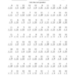 Multiplyingeleven (11) With Factors 1 To 12 (100 For Multiplication Worksheets X11