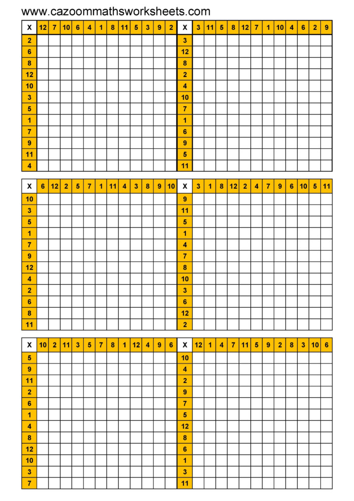 Number Resources, Math Worksheets | Times Table Grid, Times Throughout Printable Empty Multiplication Chart