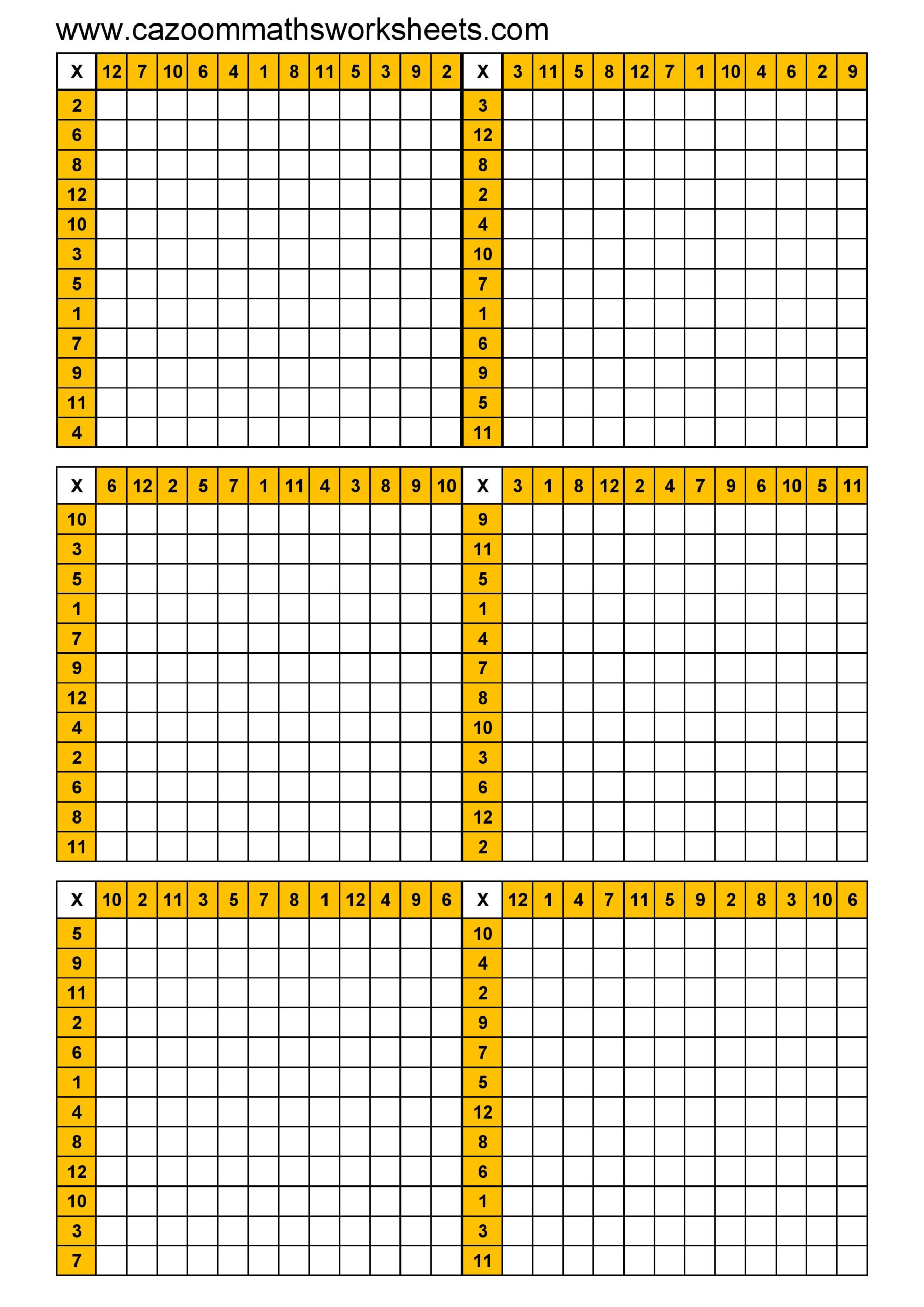 Number Resources, Math Worksheets | Times Table Grid, Times throughout Printable Empty Multiplication Chart