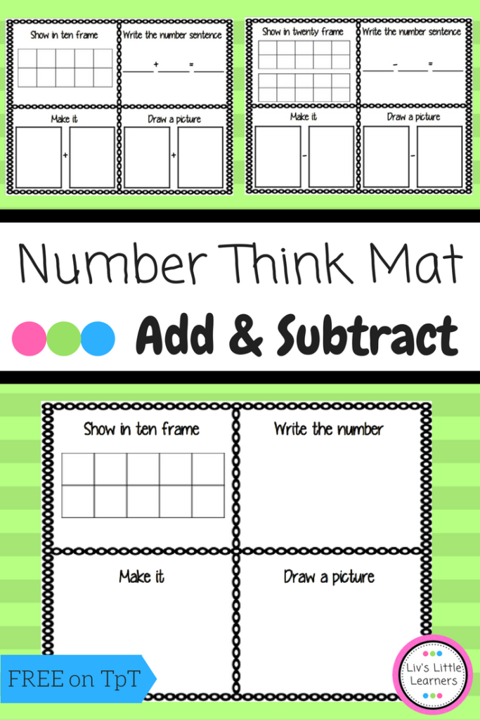 Number Think Mat (Counting, Addition & Subtraction) | Math Regarding Printable Multiplication Strategy Mat