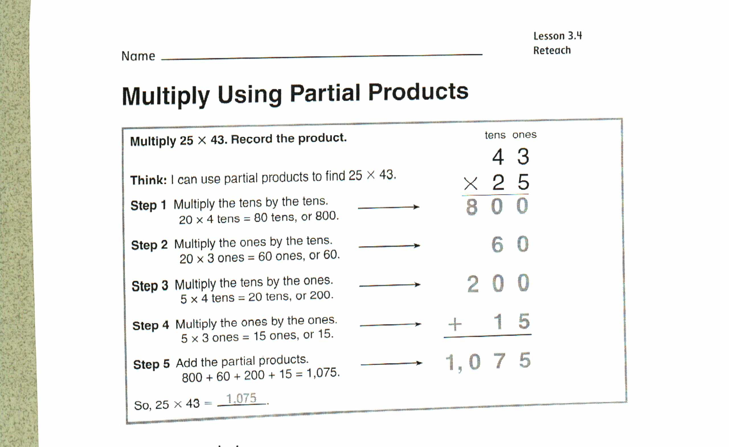 Partial Products Multiplication Worksheets &amp; Partial inside Multiplication Worksheets Using Area Model