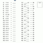 Pin On Dodging Tables Worksheet With Regard To Printable Multiplication Table 6