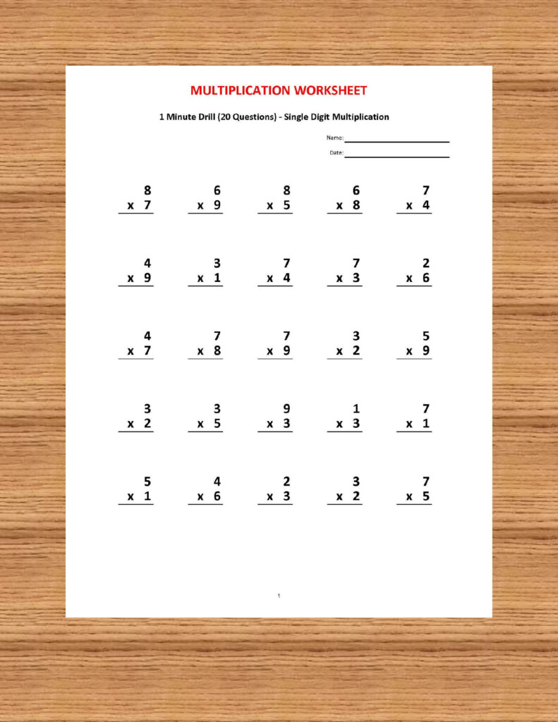 Pin On Kids For Printable 1 Minute Multiplication Drills