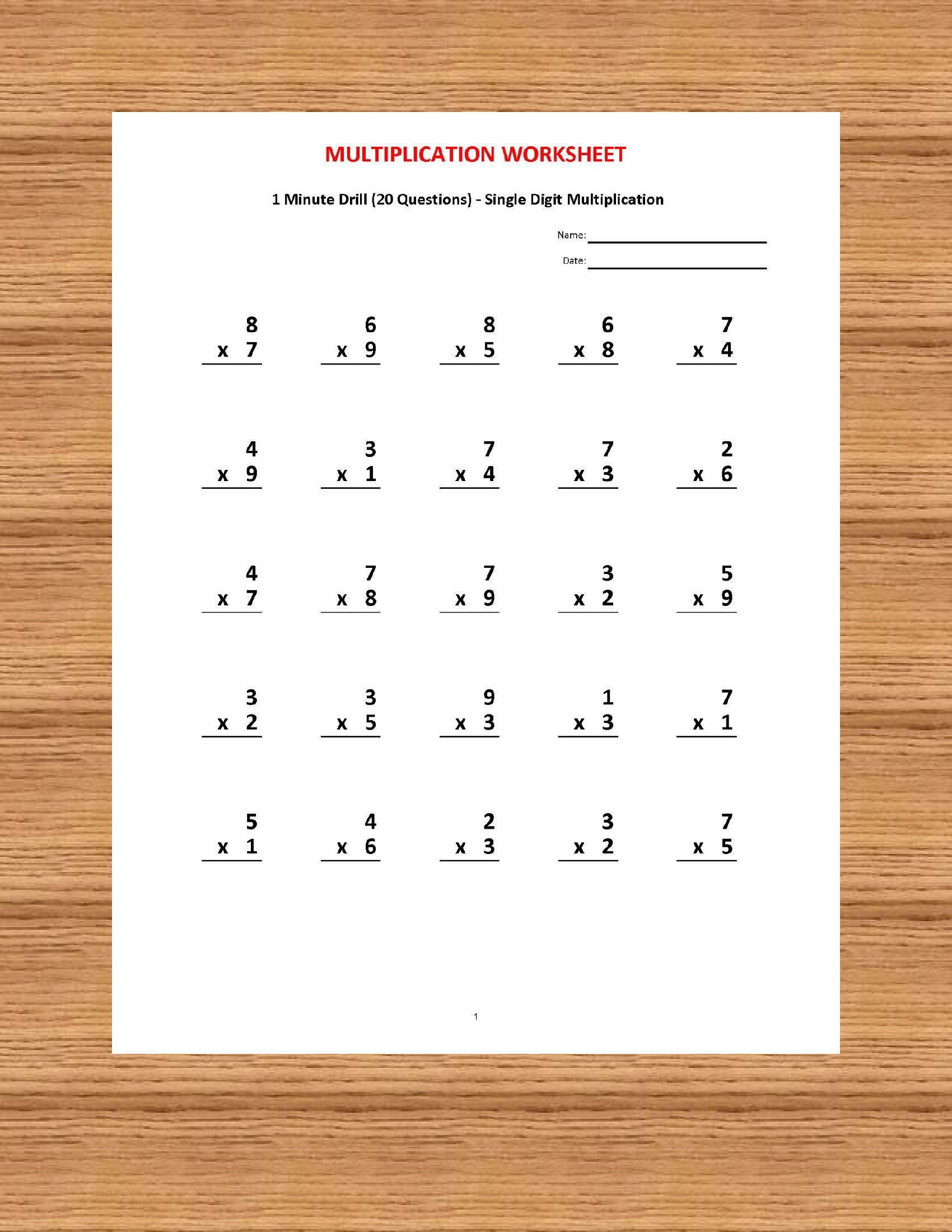 Pin On Kids for Printable 1 Minute Multiplication Drills