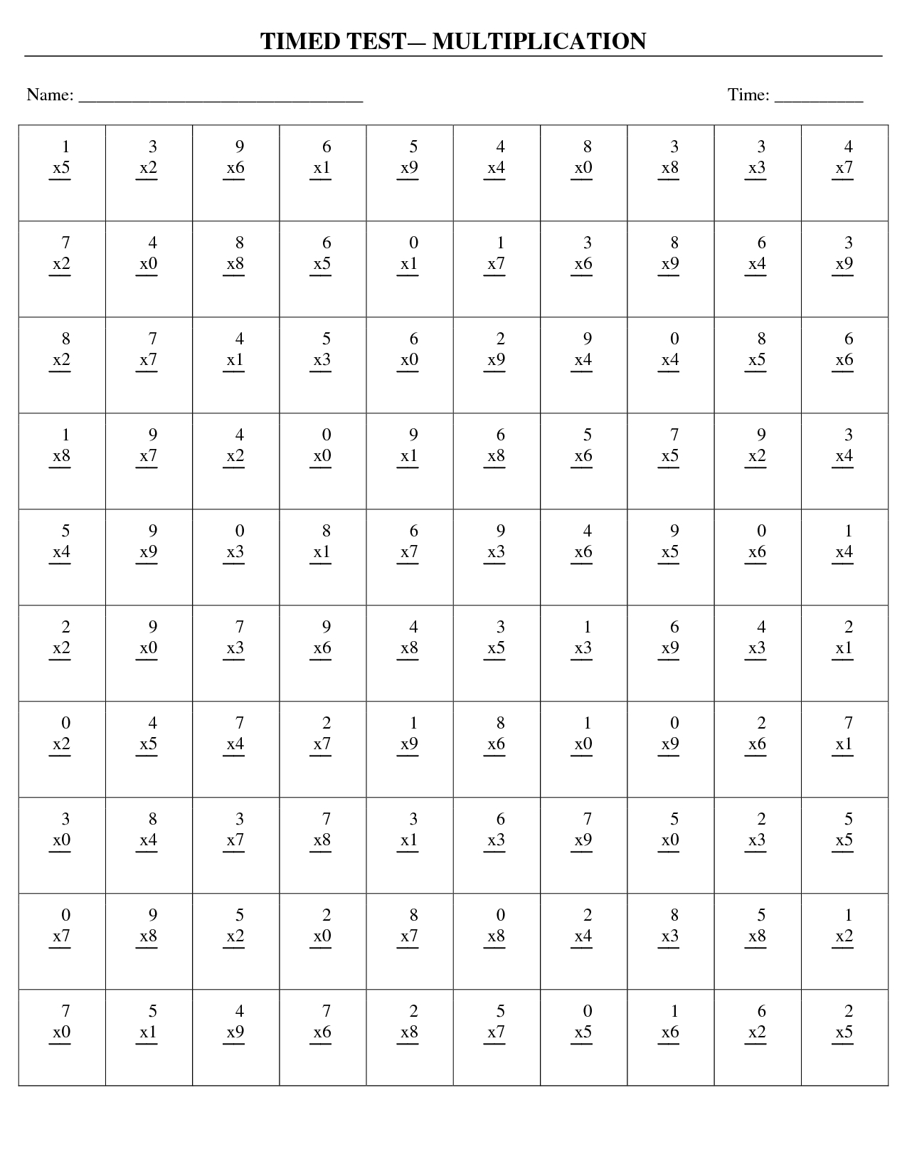 Pin On Matematyka in Printable Multiplication Speed Drills