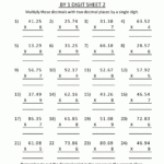 Practice Math Worksheets Multiplication 4 Digits 2Dp1 With Regard To Multiplication Worksheets Ks2 Year 4