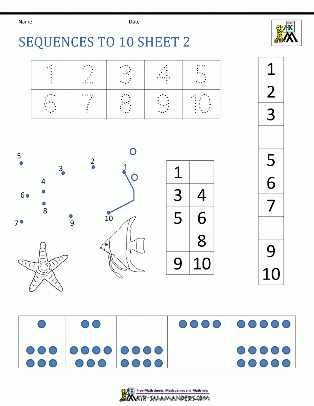 Preschool Number Worksheets – Sequencing To 10 with Multiplication Worksheets Numbers 1-10 Preschool Number Worksheets - Sequencing To 10 with Multiplication Worksheets Numbers 1-10