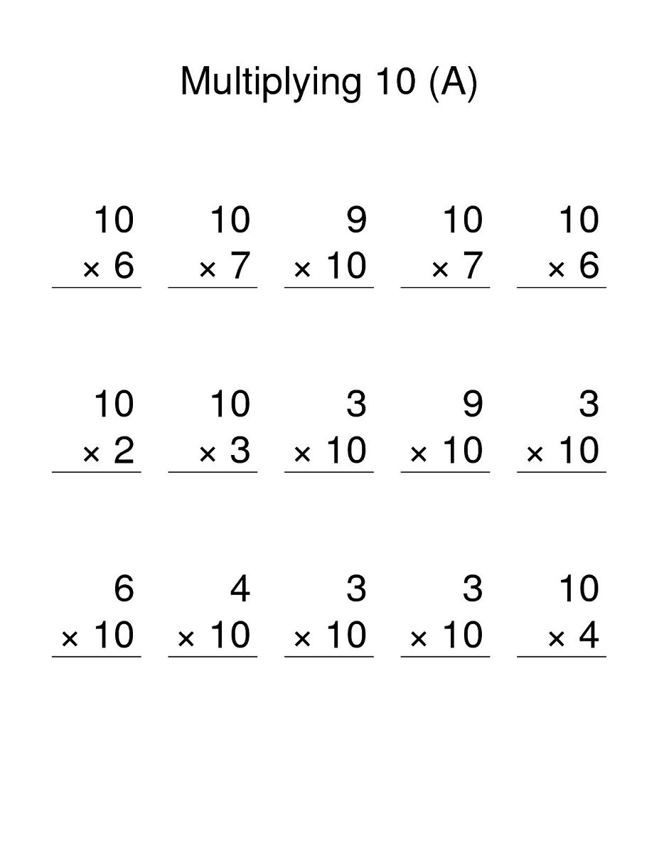 Printable 10 Times Table Worksheets | Activity Shelter intended for Printable Multiplication Table Worksheets