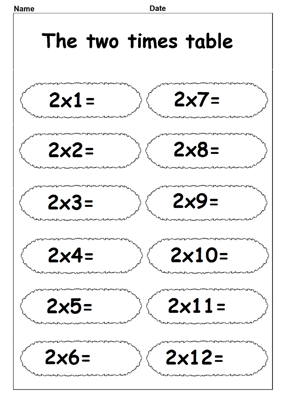 Printable 2 Times Table Worksheets | Activity Shelter with Printable 2 Multiplication Table Printable 2 Times Table Worksheets | Activity Shelter with Printable 2 Multiplication Table