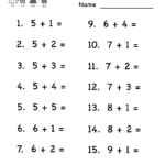 Printable Adding Worksheets | Kindergarten Addition inside Multiplication Worksheets Elementary