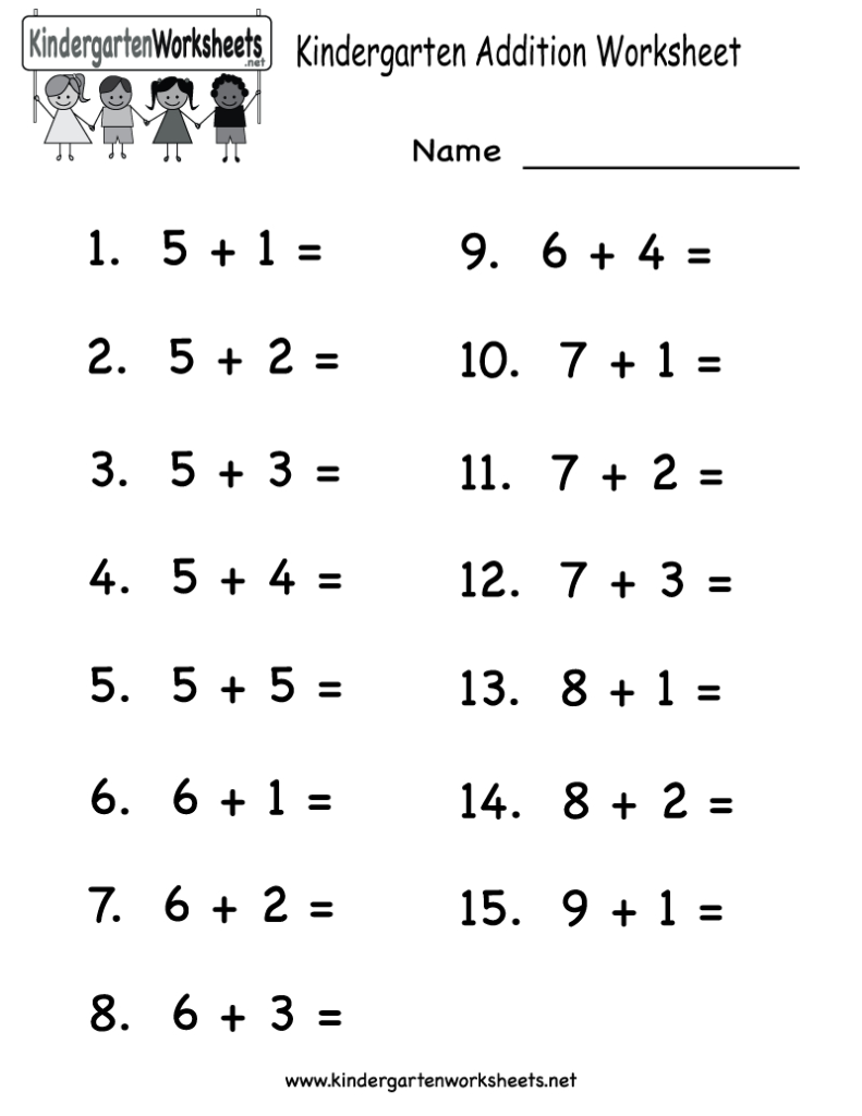 Printable Adding Worksheets | Kindergarten Addition Inside Multiplication Worksheets Elementary