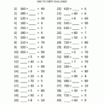 Printable Division Sheets intended for Worksheets Relating Multiplication And Division