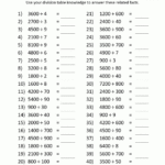 Printable Division Sheets Pertaining To Printable Multiplication And Division Table