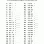 Printable Division Sheets regarding Printable Multiplication Test 50 Questions