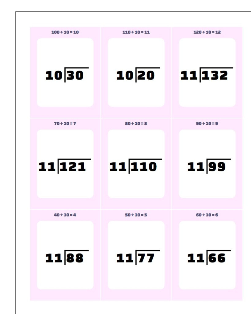 Printable Flash Cards Throughout Printable Multiplication And Division Flash Cards
