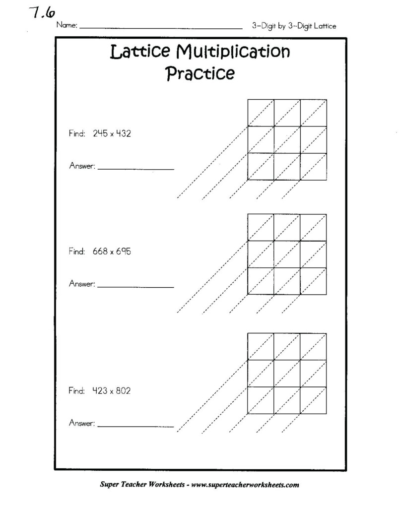 Printable Lattice Multiplication Worksheet 4Th Grade For Multiplication Worksheets Lattice Printable Lattice Multiplication Worksheet 4Th Grade For Multiplication Worksheets Lattice
