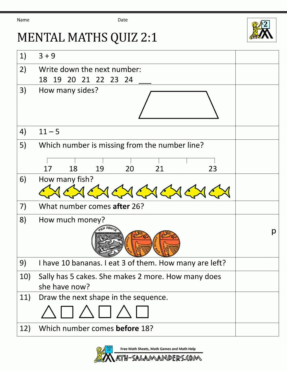Printable Mental Maths Year 2 Worksheets within Printable 2's Multiplication Quiz Printable Mental Maths Year 2 Worksheets within Printable 2's Multiplication Quiz
