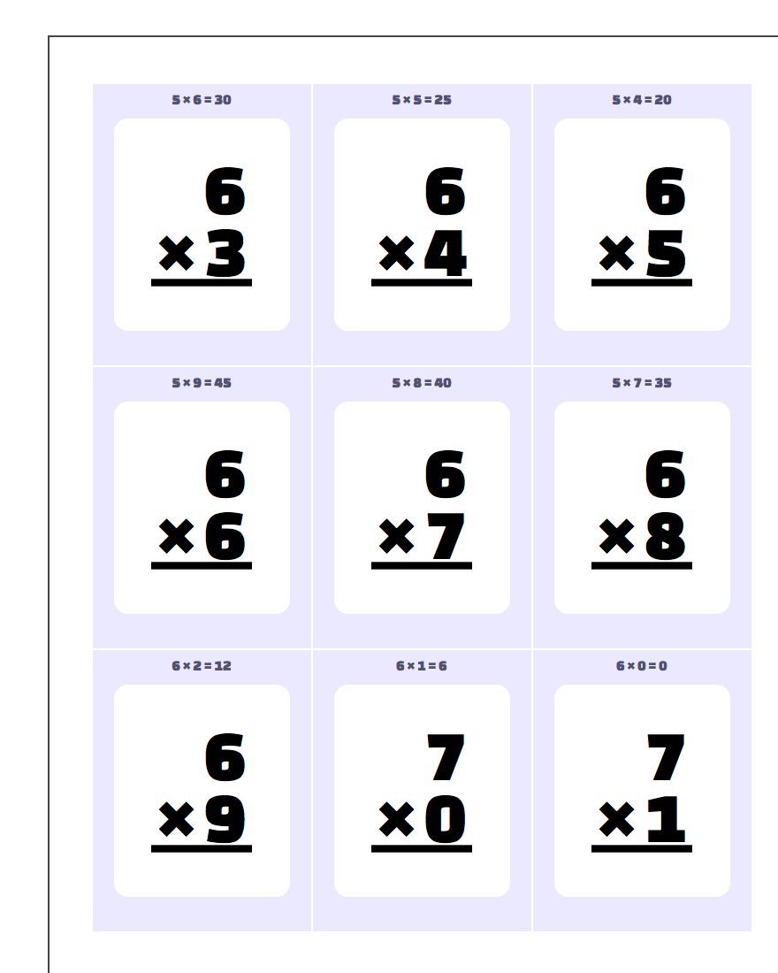Printable Multiplication Flash Cards 1-12 intended for Printable Multiplication Flash Cards 0-10
