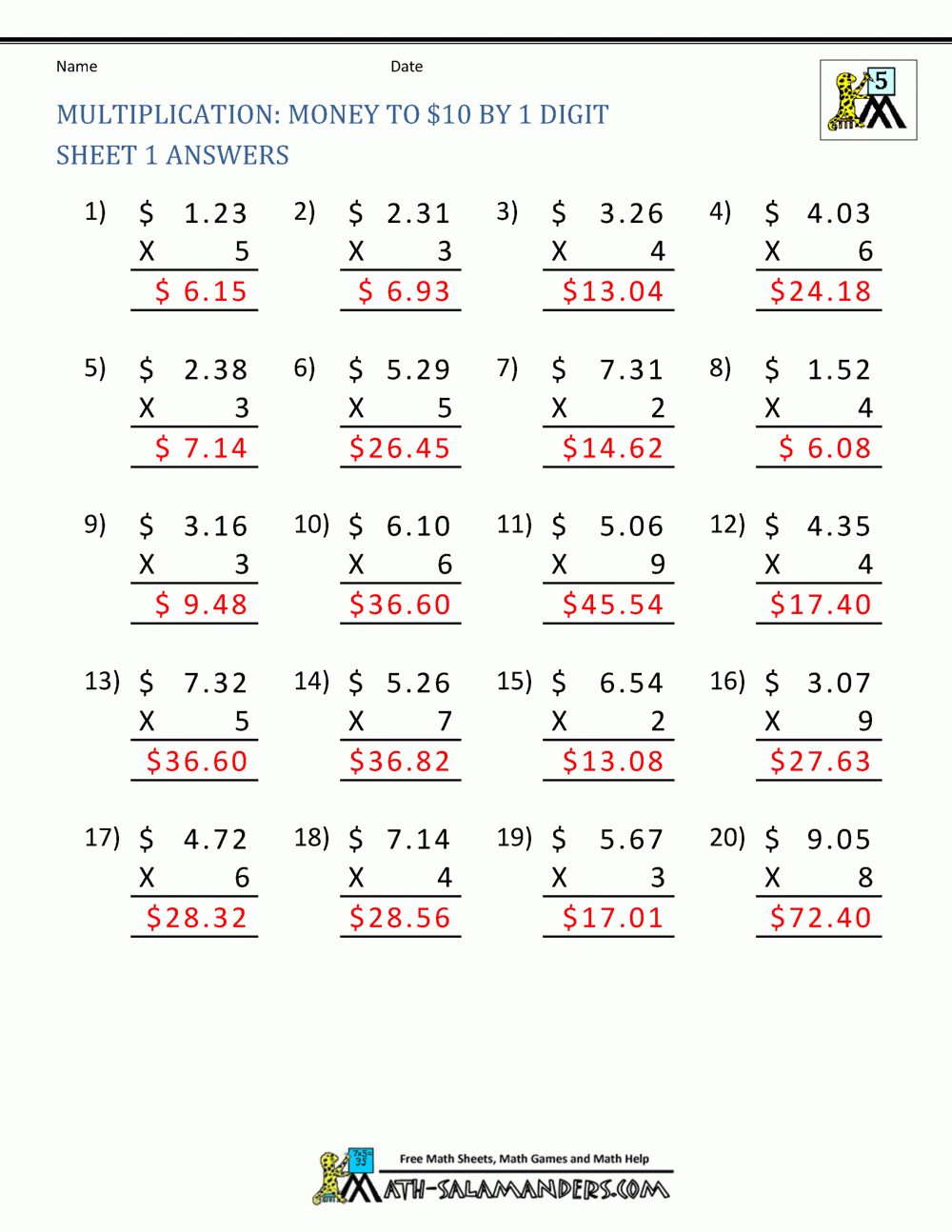 Printable Multiplication Sheet 5Th Grade inside Multiplication Worksheets 5Th Grade Pdf