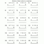 Printable Multiplication Sheets 4 Digits1 Digit 4 | 4Th in Printable Multiplication Sheets 4Th Grade