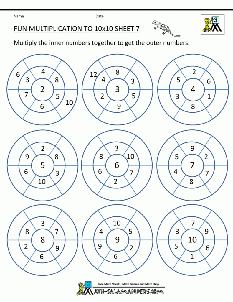 Printable Multiplication Sheets Fun Multiplication To 10X10 In Printable Multiplication Matching Game Printable Multiplication Sheets Fun Multiplication To 10X10 In Printable Multiplication Matching Game