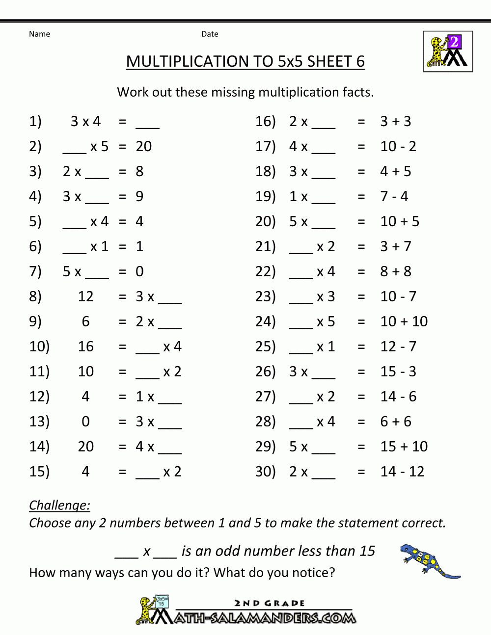 Printable-Multiplication-Worksheets-Multiplication-To-5X5-6 intended for Multiplication Worksheets Key Stage 1 Printable-Multiplication-Worksheets-Multiplication-To-5X5-6 intended for Multiplication Worksheets Key Stage 1