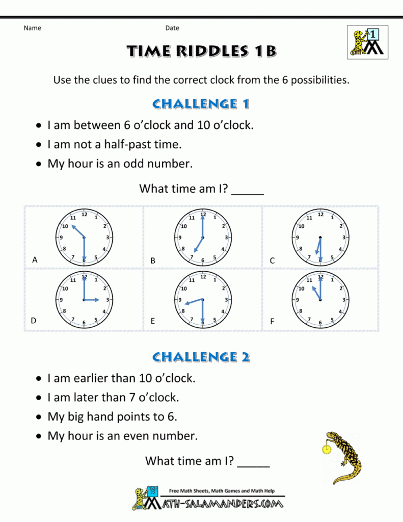 Printable Time Worksheets Time Riddles (Easier) With Free Printable Multiplication Riddle Worksheets Printable Time Worksheets Time Riddles (Easier) With Free Printable Multiplication Riddle Worksheets