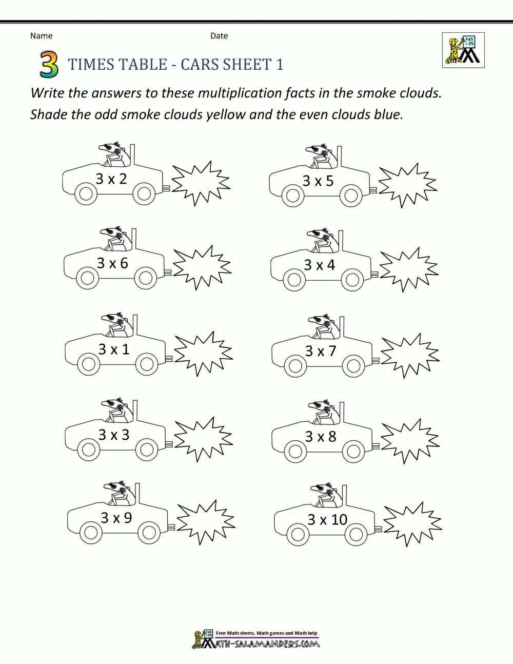 Printable Times Table - 3 Times Table Sheets for Multiplication Worksheets 3 Times Tables