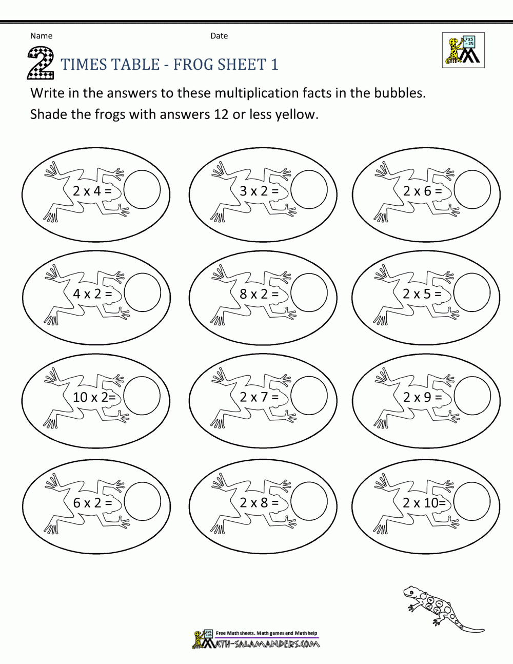 Printable Times Tables - 2 Times Table Sheets pertaining to Printable 2 Multiplication Table