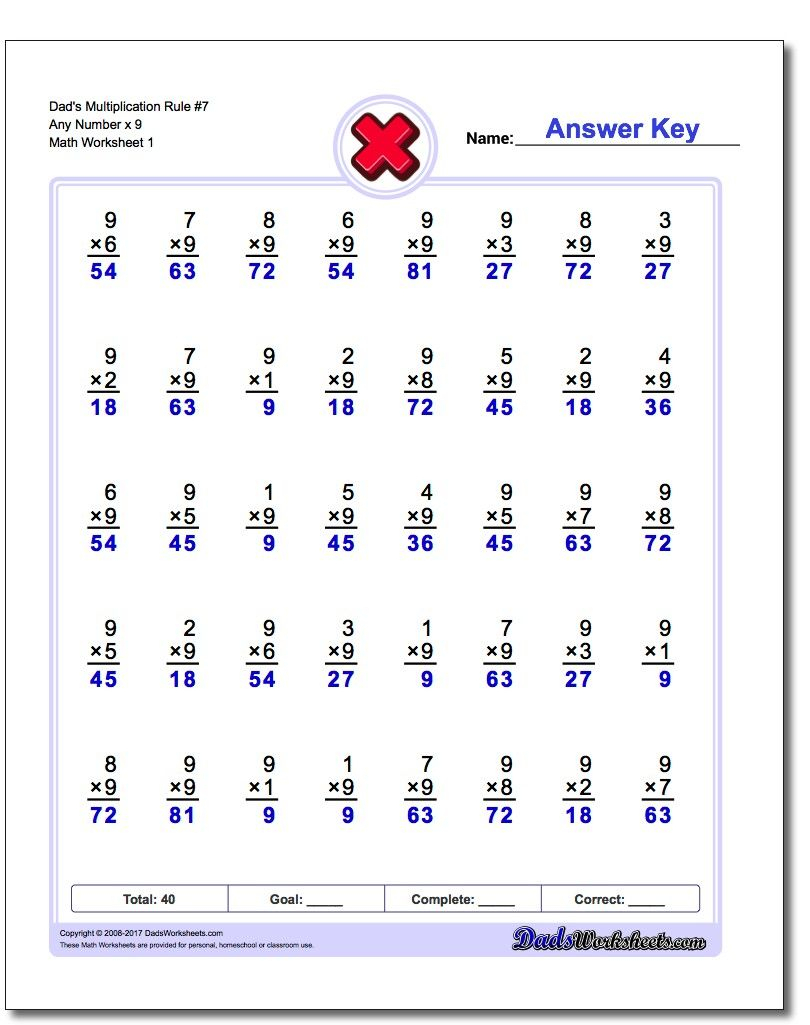  Multiplication Worksheets X9 Printable Multiplication Flash Cards