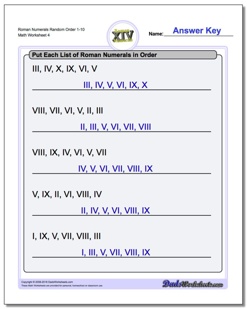 Roman Numeral Ordering (Random) With Regard To Multiplication Worksheets Random Order Roman Numeral Ordering (Random) With Regard To Multiplication Worksheets Random Order