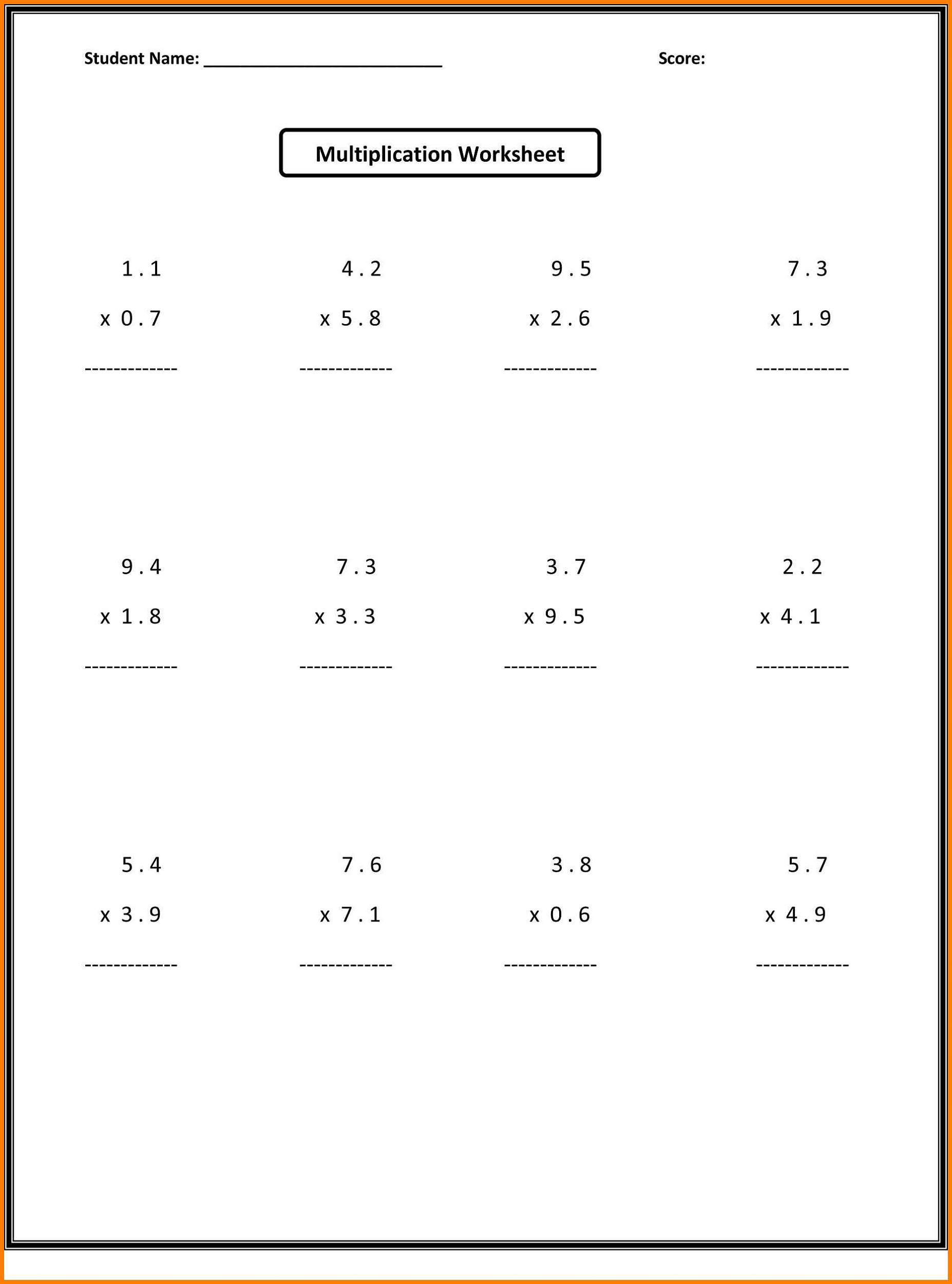 Sixth Grade Math Worksheets To Printable. Sixth Grade Math regarding Printable Multiplication Worksheets 6Th Grade
