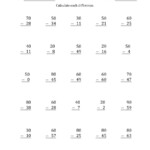 Subtracting Across Zeros From Multiples Of 10 (A) With Regard To Multiplication Worksheets Multiples Of 10
